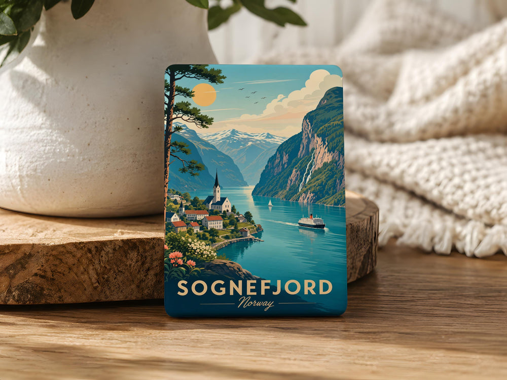 Sognefjord Norway Fridge Magnet, Scenic Fjord Landscape Souvenir Magnet, Scandinavian Travel Keepsake Gift