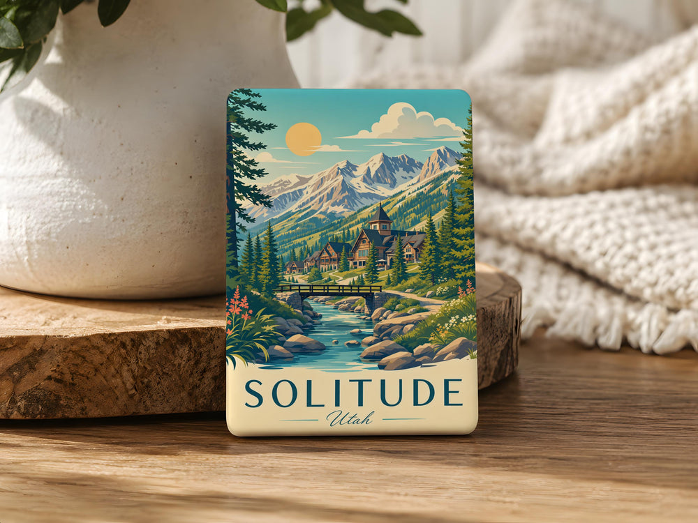 Solitude Utah Fridge Magnet, Solitude UT Souvenir Magnet, Utah Mountain Town Travel Keepsake Magnet, Ski Resort Gift Magnet