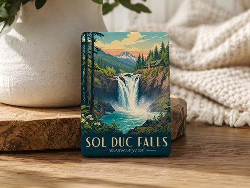 Sol Duc Falls Fridge Magnet, Olympic National Park Waterfall Souvenir Magnet, Washington Nature Travel Keepsake