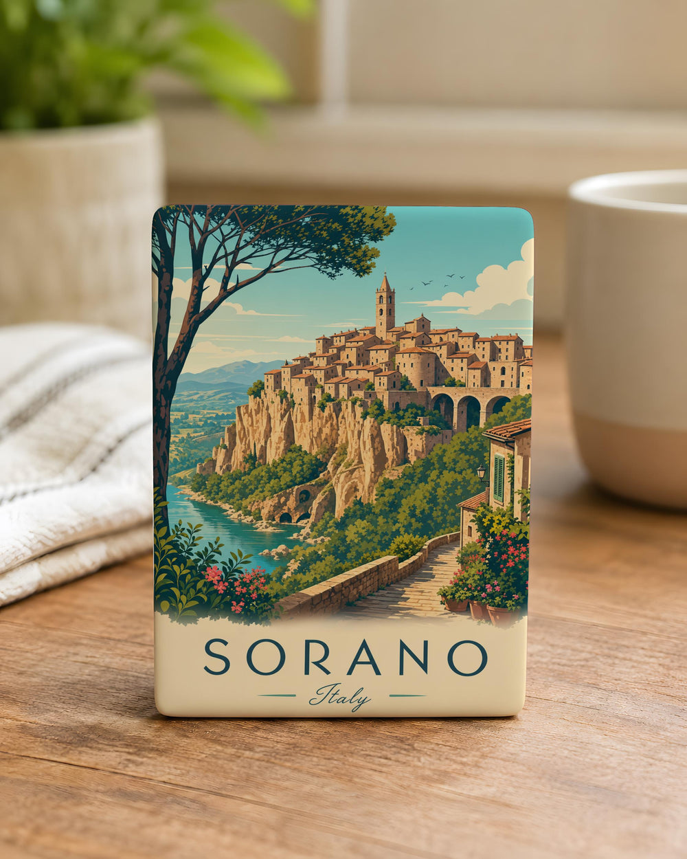 Sorano Italy Fridge Magnet, Sorano Tuscany Travel Souvenir, Italian Hill Town Landmark Magnet, Italy Vacation Keepsake Magnet