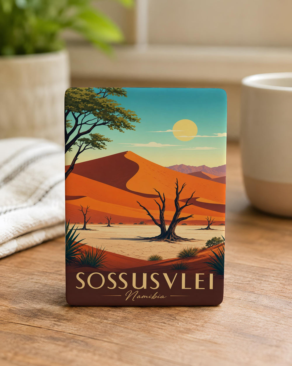 Sossusvlei Namibia Fridge Magnet, Namib Desert Dunes Souvenir, Deadvlei Salt Pan Travel Keepsake Magnet