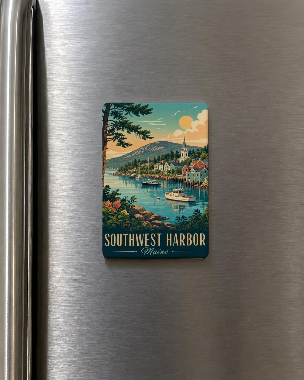 Southwest Harbor Maine Fridge Magnet, Southwest Harbor ME Souvenir Magnet, Acadia National Park Coastal Town Travel Keepsake Magnet
