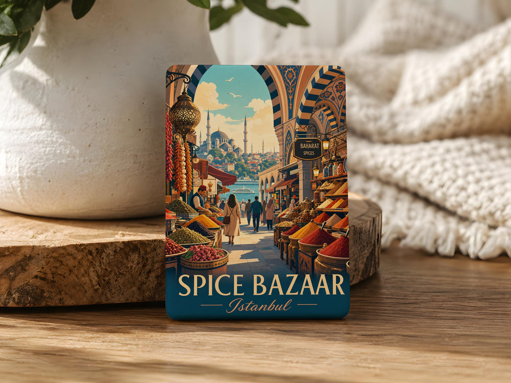 Spice Bazaar Istanbul Fridge Magnet, Turkish Market Souvenir, Grand Bazaar Travel Gift, Istanbul Turkey Kitchen Magnet
