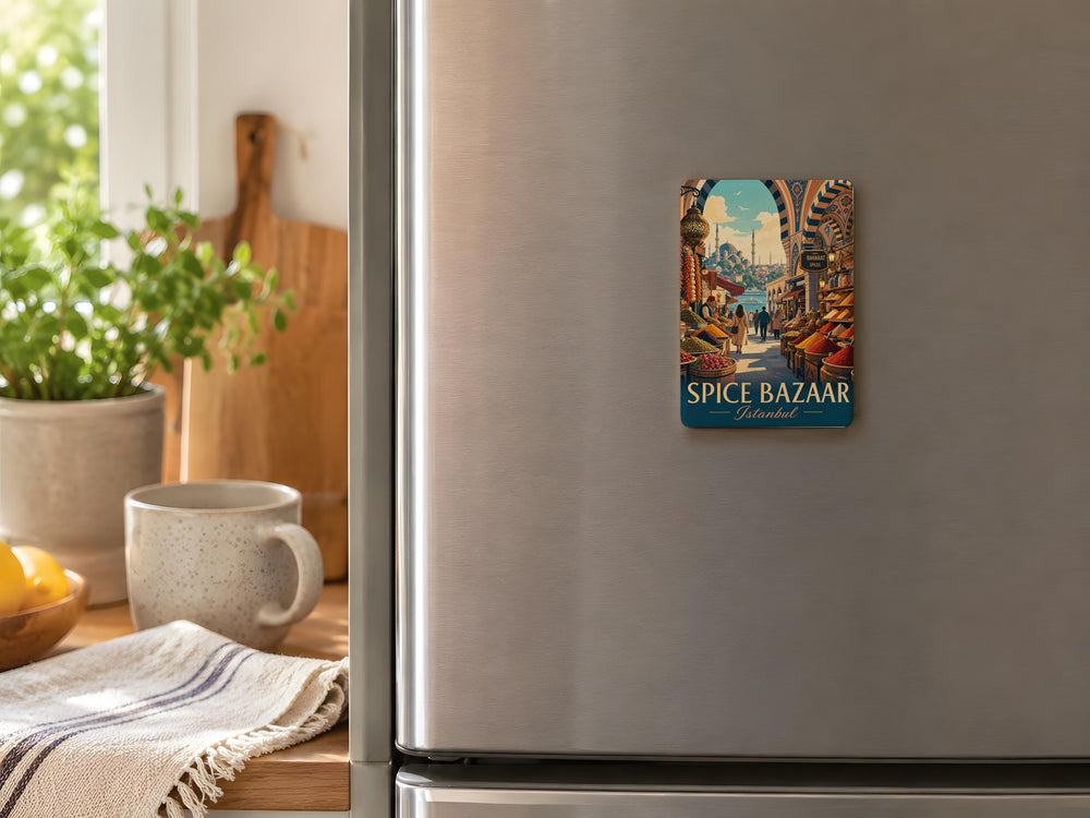 Spice Bazaar Istanbul Fridge Magnet, Turkish Market Souvenir, Grand Bazaar Travel Gift, Istanbul Turkey Kitchen Magnet