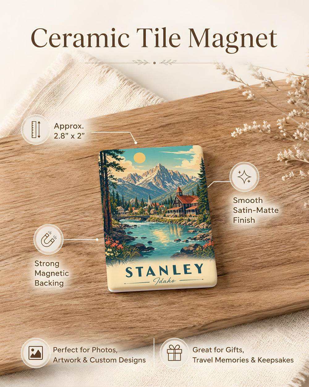 Stanley ID Fridge Magnet, Stanley Name Badge Magnet, Personalized ID Card Magnet, Custom Office Badge Holder Magnet
