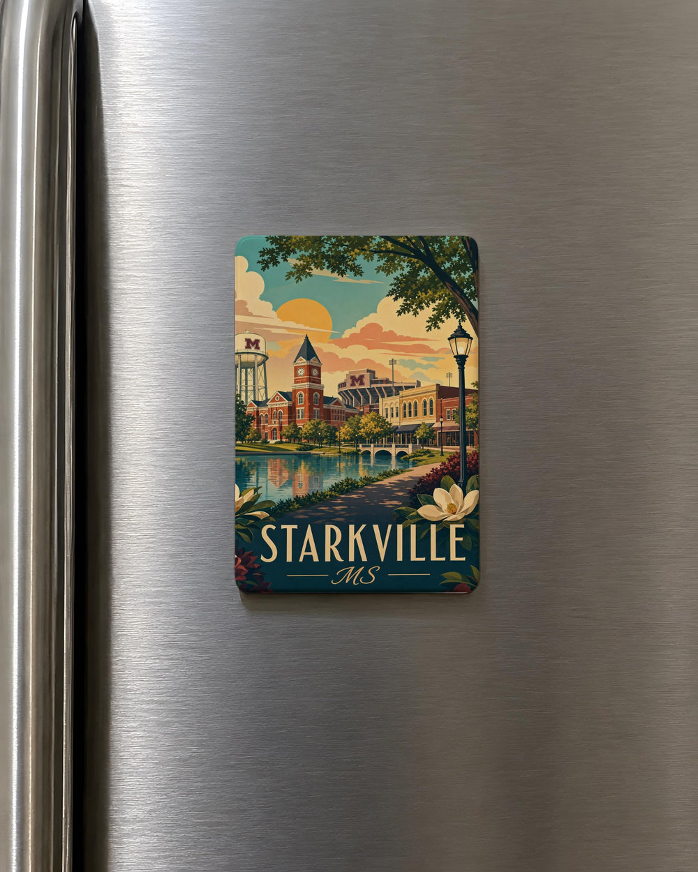 Starkville MS Fridge Magnet, Starkville Mississippi Souvenir Magnet, Mississippi Travel Gift, College Town Keepsake Magnet