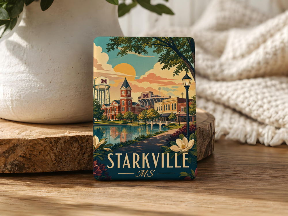 Starkville MS Fridge Magnet, Starkville Mississippi Souvenir Magnet, Mississippi Travel Gift, College Town Keepsake Magnet