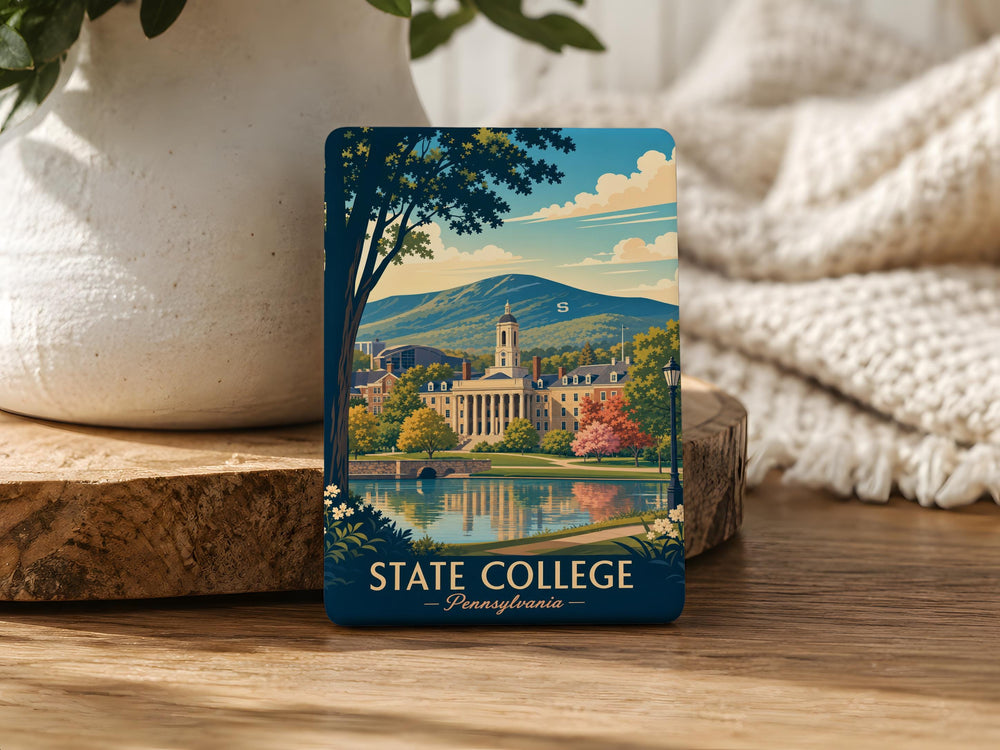 State College PA Fridge Magnet, Pennsylvania College Town Souvenir, State College Landmark Travel Keepsake Magnet