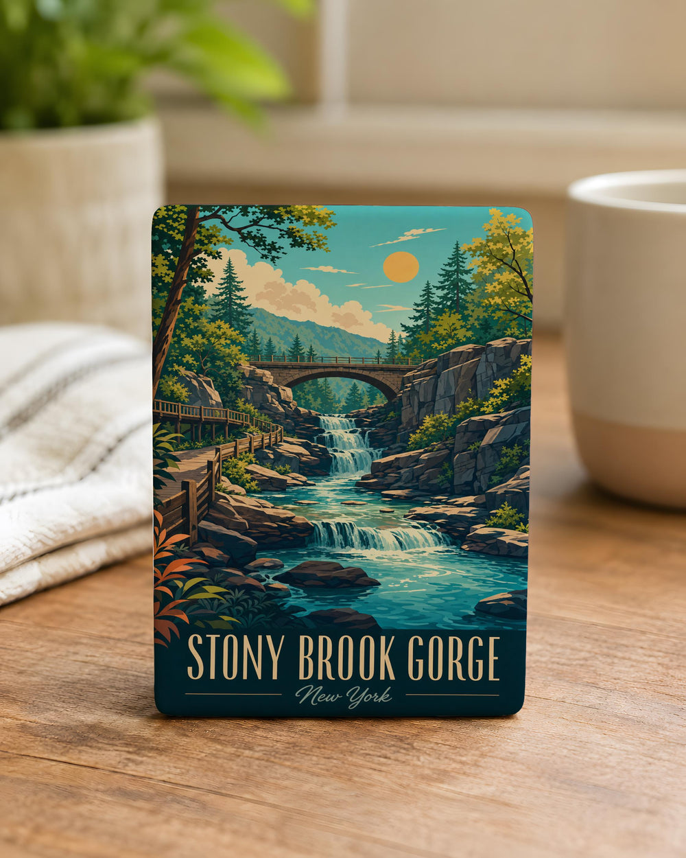 Stony Brook Gorge Fridge Magnet, Stony Brook State Park Souvenir, Gorge Trail Waterfall Nature Travel Keepsake Magnet