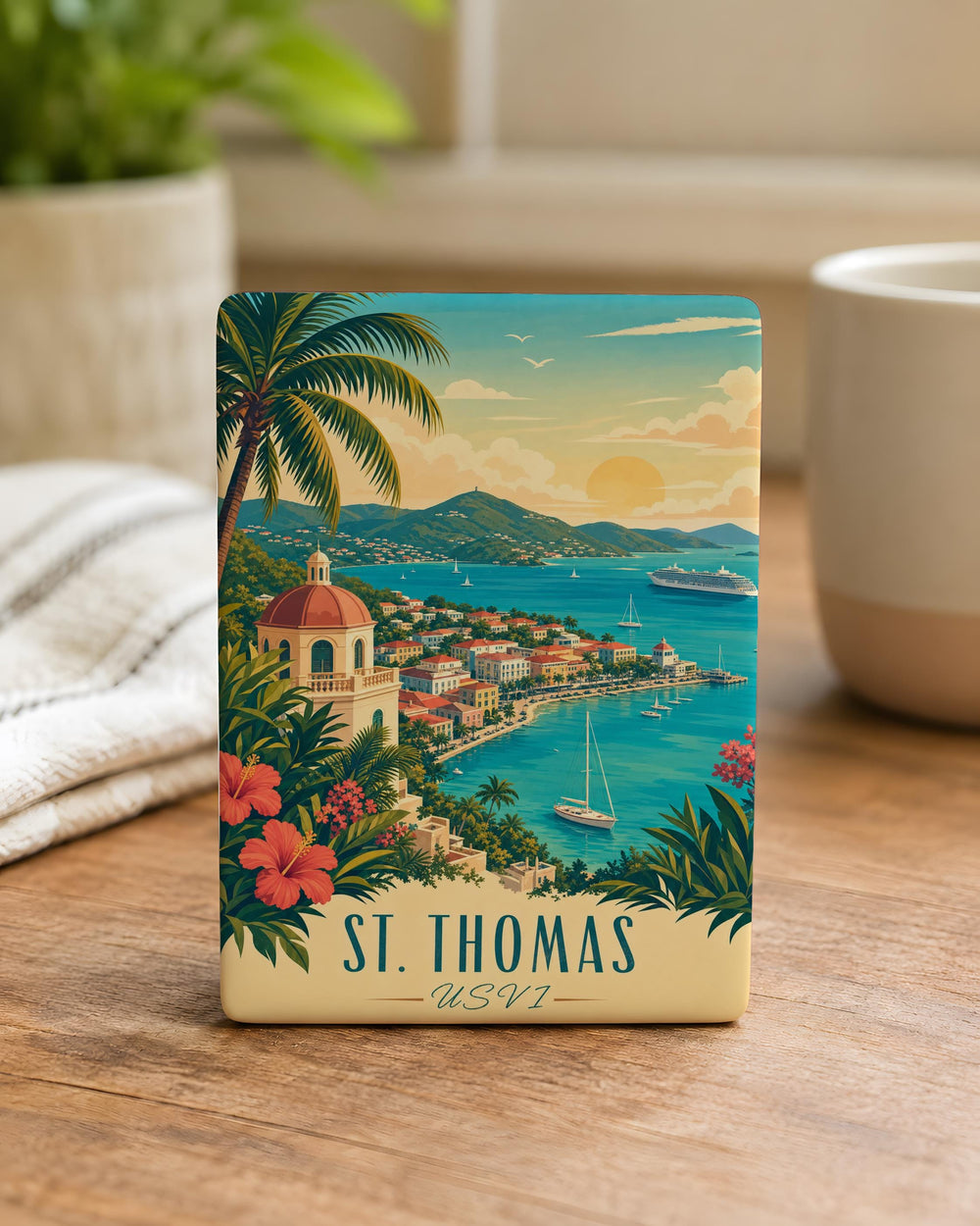 St. Thomas USVI Fridge Magnet, U.S. Virgin Islands Souvenir Magnet, Caribbean Island Travel Gift, St Thomas Keepsake Magnet