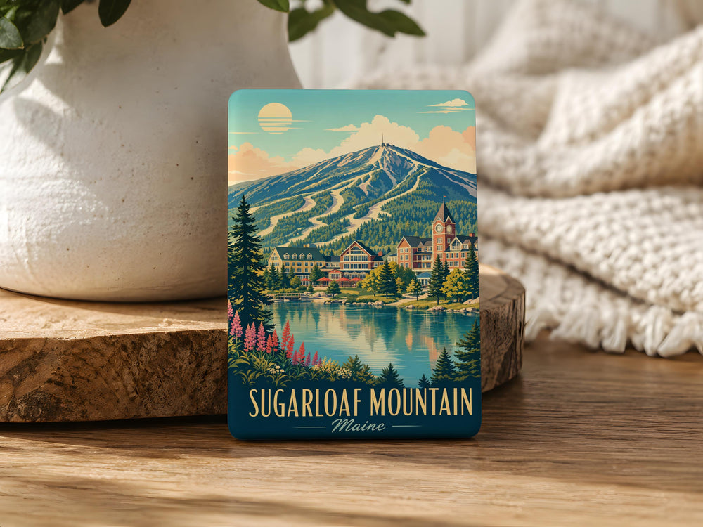 Sugarloaf Mountain Maine Fridge Magnet, Carrabassett Valley Souvenir, Maine Mountain Travel Keepsake Magnet