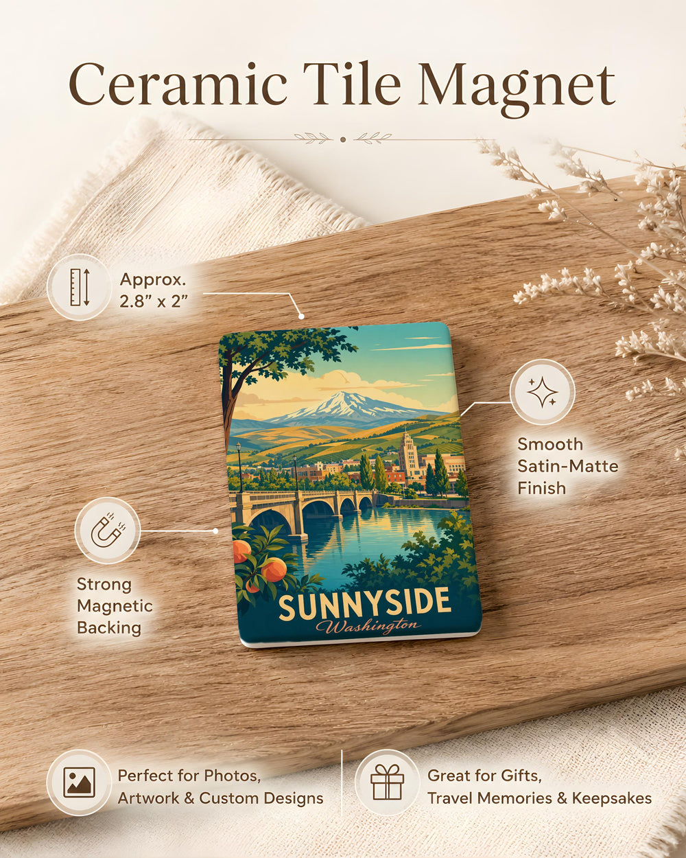 Sunnyside Washington Irving Fridge Magnet, Sunnyside WA Souvenir Magnet, Washington State Travel Gift Magnet