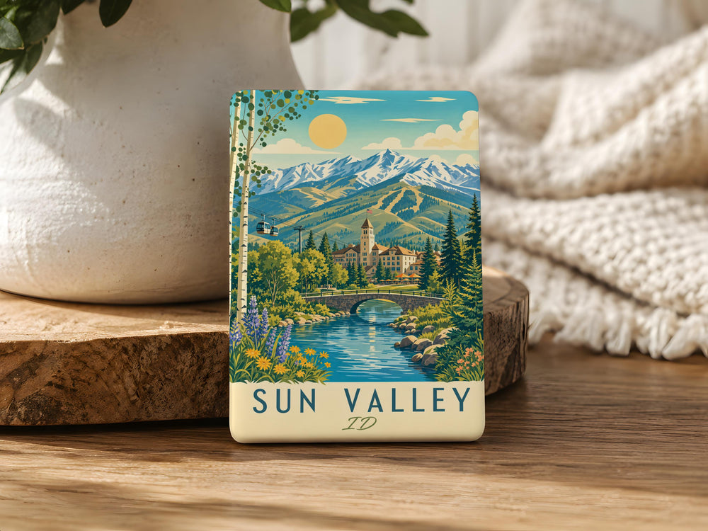 Sun Valley Idaho Fridge Magnet, Sun Valley ID Souvenir Magnet, Idaho Travel Gift, Mountain Resort Town Keepsake Magnet