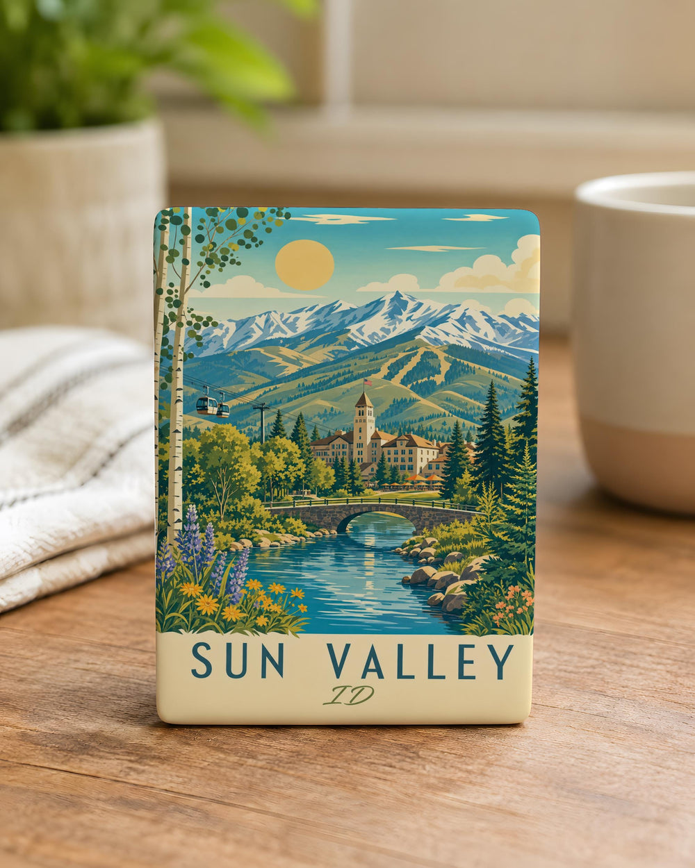 Sun Valley Idaho Fridge Magnet, Sun Valley ID Souvenir Magnet, Idaho Travel Gift, Mountain Resort Town Keepsake Magnet