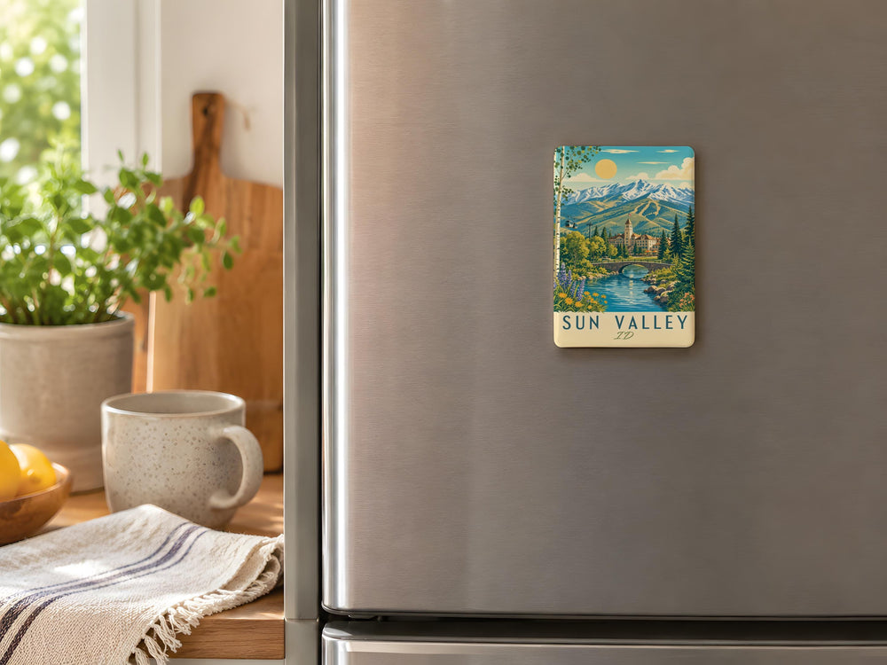 Sun Valley Idaho Fridge Magnet, Sun Valley ID Souvenir Magnet, Idaho Travel Gift, Mountain Resort Town Keepsake Magnet