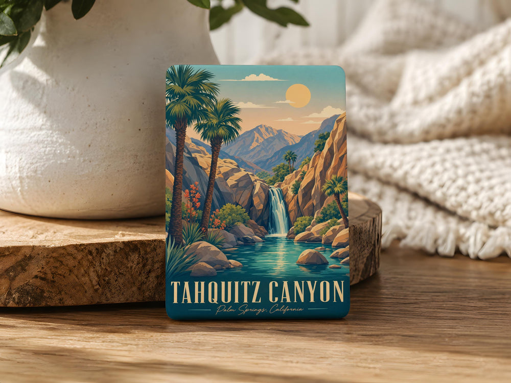 Tahquitz Canyon Fridge Magnet, Palm Springs California Souvenir, Desert Canyon Landscape Gift, Hiking Trail Travel Keepsake
