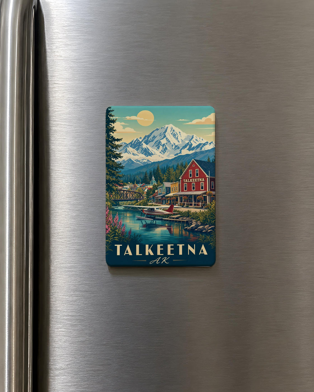Talkeetna Alaska Fridge Magnet, Talkeetna AK Souvenir Magnet, Alaska Travel Gift, Denali Area Keepsake Magnet