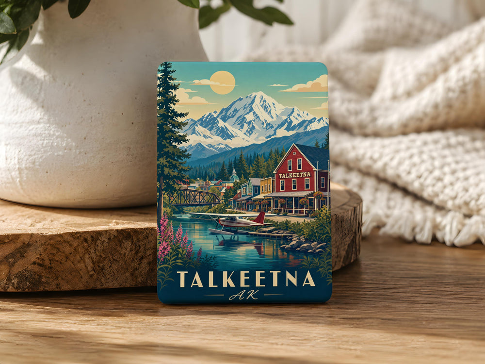 Talkeetna Alaska Fridge Magnet, Talkeetna AK Souvenir Magnet, Alaska Travel Gift, Denali Area Keepsake Magnet