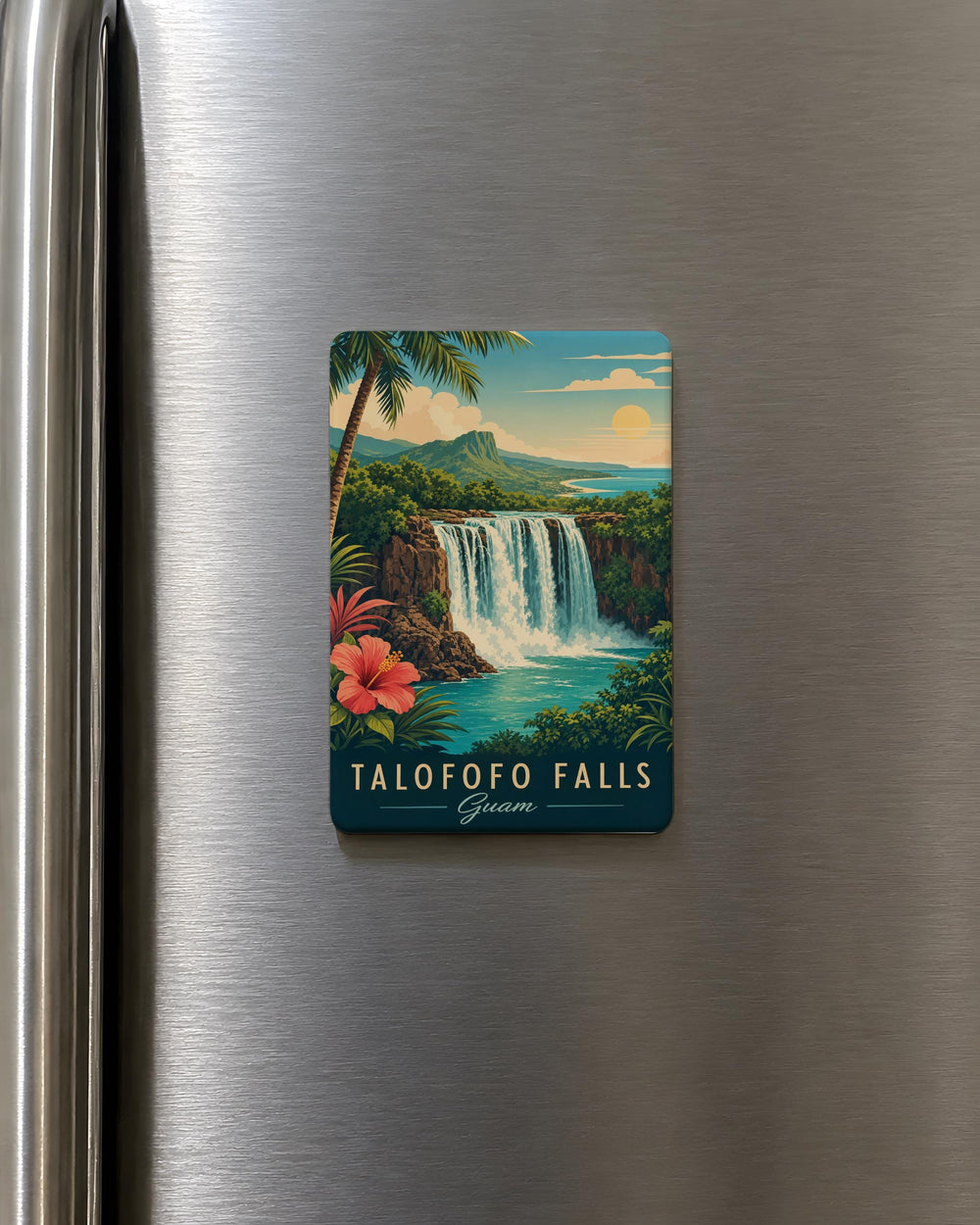 Talofofo Falls Guam Fridge Magnet, Talofofo Waterfall Souvenir Magnet, Guam Travel Keepsake Magnet