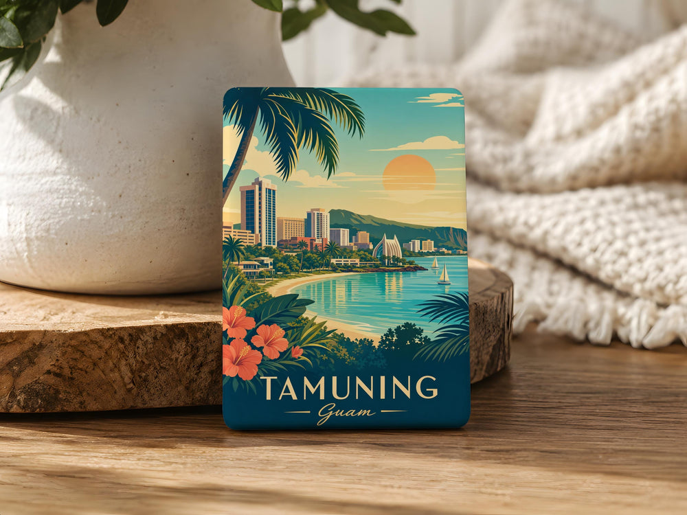Tamuning Guam Fridge Magnet, Guam Souvenir Magnet, Tamuning Village Travel Gift, Island Keepsake Magnet, Guam Vacation Memory Magnet