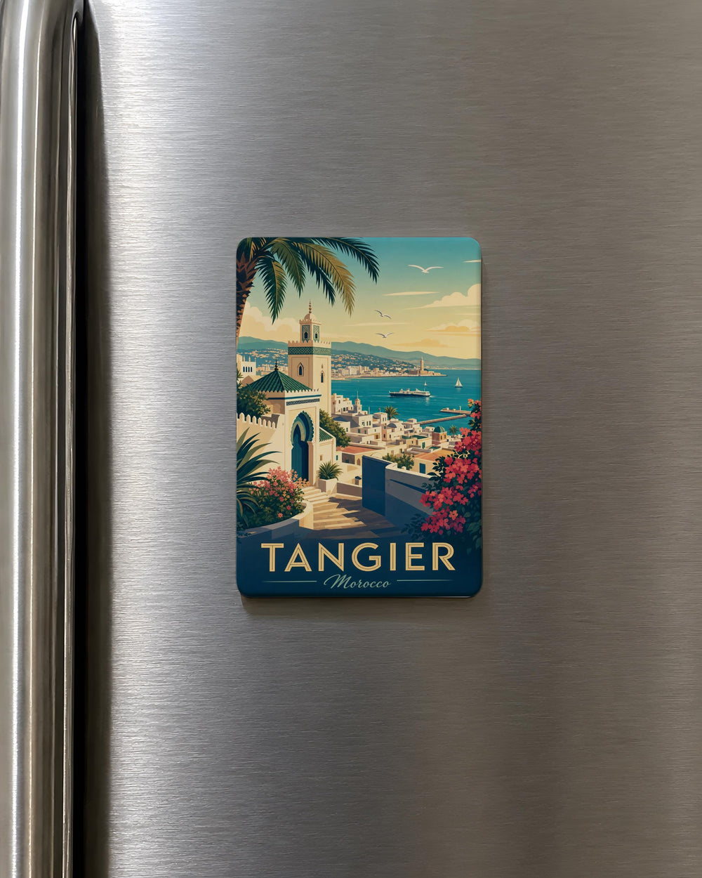 Tangier Morocco Fridge Magnet, Tangier City Souvenir Magnet, Morocco Travel Keepsake, Tangier Landmark Refrigerator Magnet