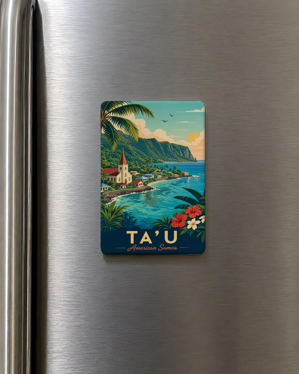 Tau American Samoa Fridge Magnet, Tau Island Souvenir Magnet, American Samoa Travel Gift, Island Vacation Keepsake Magnet
