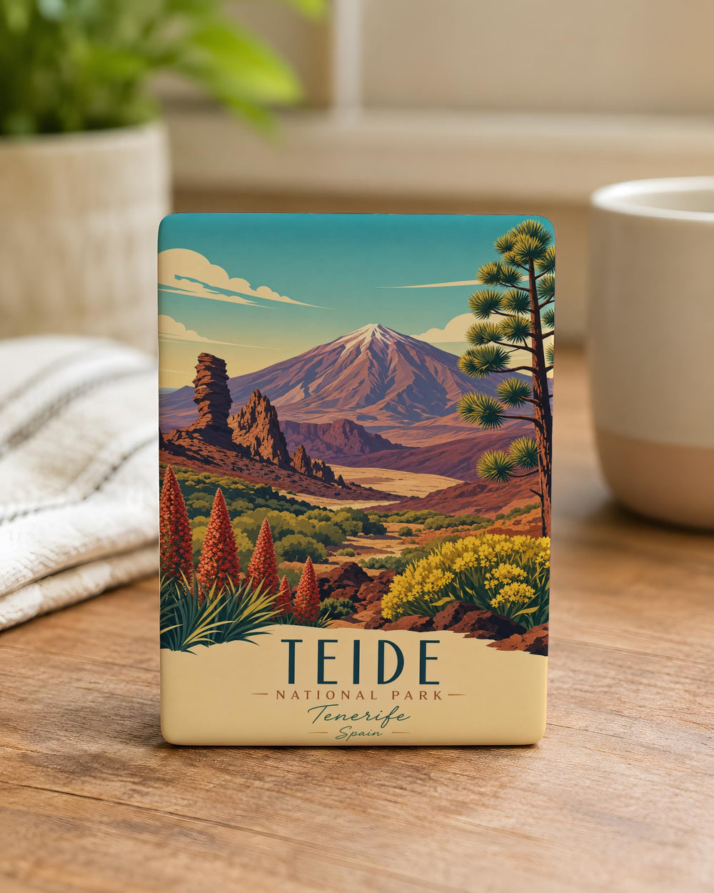 Teide National Park Fridge Magnet, Tenerife Spain Souvenir, Mount Teide Volcano Landmark Magnet, Canary Islands Travel Gift
