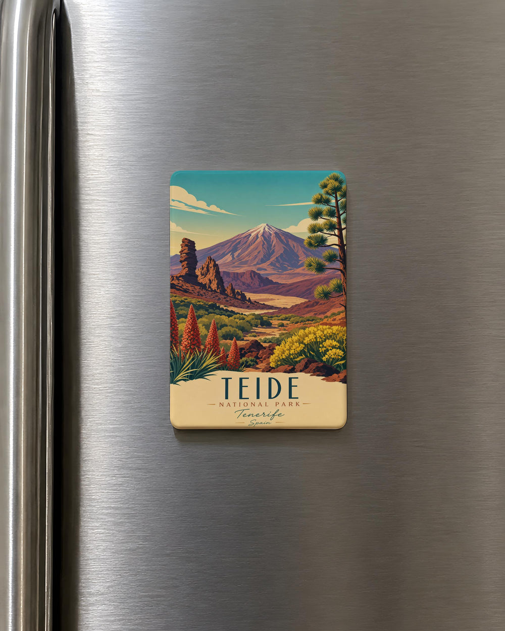 Teide National Park Fridge Magnet, Tenerife Spain Souvenir, Mount Teide Volcano Landmark Magnet, Canary Islands Travel Gift