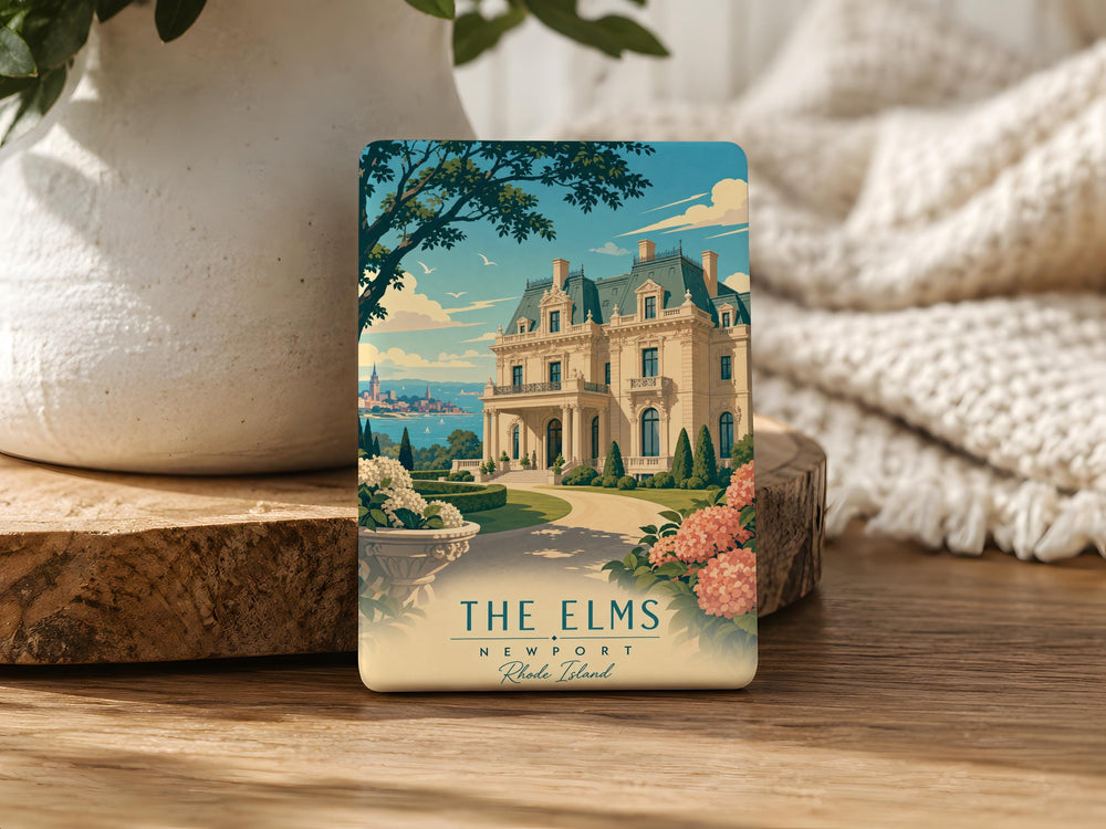 The Elms Fridge Magnet, Historic Elm Tree Estate House Landmark Souvenir Magnet, Gothic Manor Home Decor Magnet