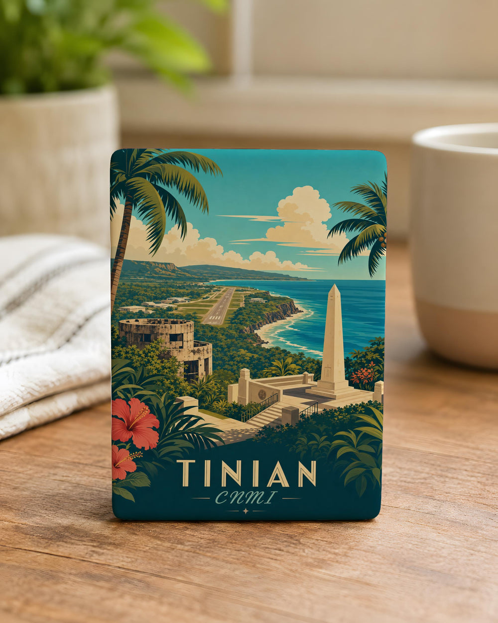 Tinian CNMI Fridge Magnet, Northern Mariana Islands Souvenir, Tinian Island Travel Gift, Pacific Island Keepsake Magnet