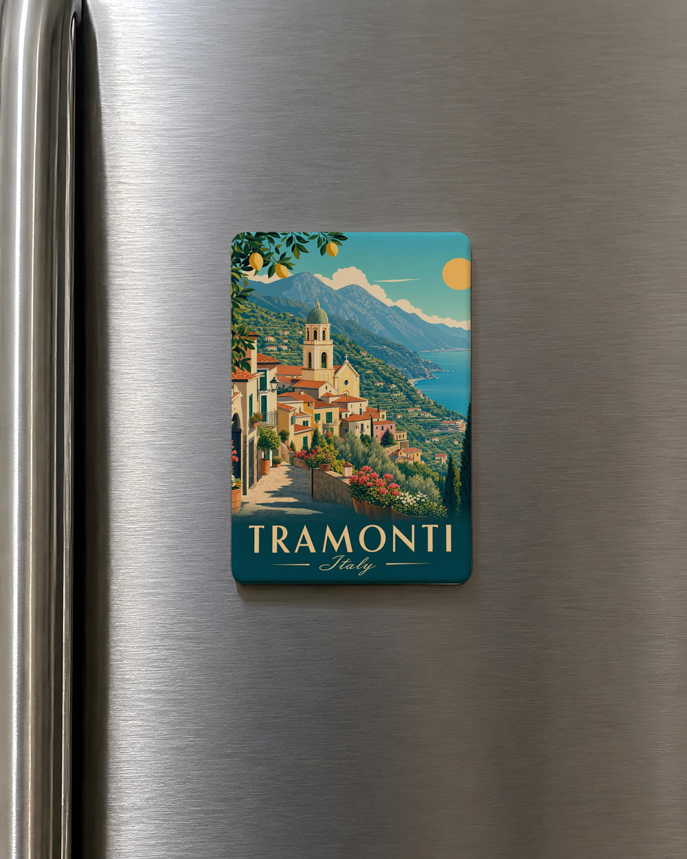 Tramonti Italy Fridge Magnet, Amalfi Coast Travel Souvenir, Italian Village Landmark Keepsake Magnet, Italy Vacation Gift