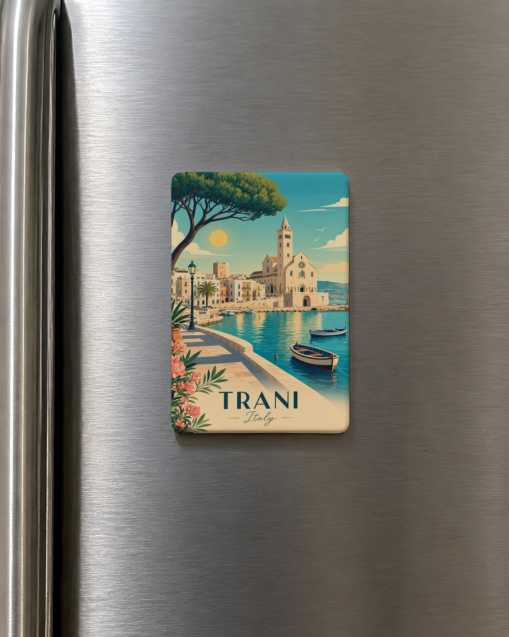 Trani Italy Fridge Magnet, Trani Puglia Souvenir Magnet, Italian Coastal Town Travel Keepsake, Italy Vacation Gift, Trani Landmark Magnet