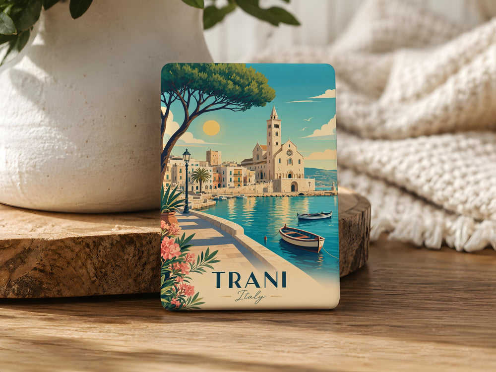 Trani Italy Fridge Magnet, Trani Puglia Souvenir Magnet, Italian Coastal Town Travel Keepsake, Italy Vacation Gift, Trani Landmark Magnet