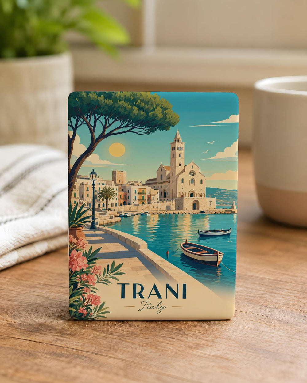 Trani Italy Fridge Magnet, Trani Puglia Souvenir Magnet, Italian Coastal Town Travel Keepsake, Italy Vacation Gift, Trani Landmark Magnet