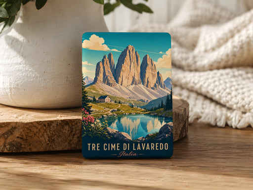Tre Cime di Lavaredo Fridge Magnet, Dolomites Italy Mountain Peaks Souvenir Magnet, Alpine Hiking Travel Gift