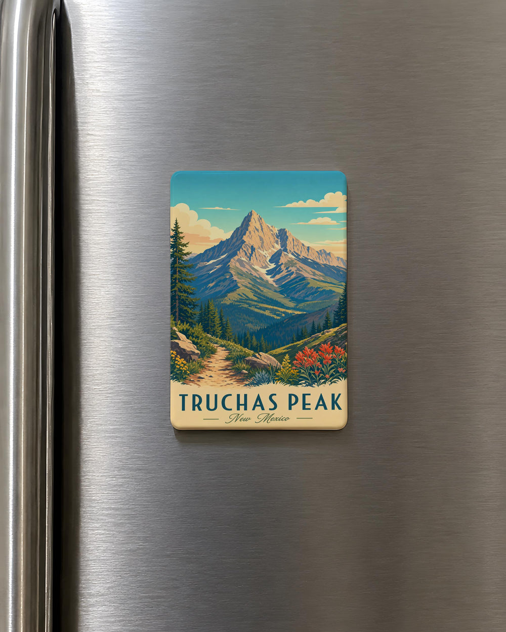 Truchas Peak Fridge Magnet, New Mexico Mountain Summit Souvenir Magnet, Sangre de Cristo Mountains Travel Keepsake