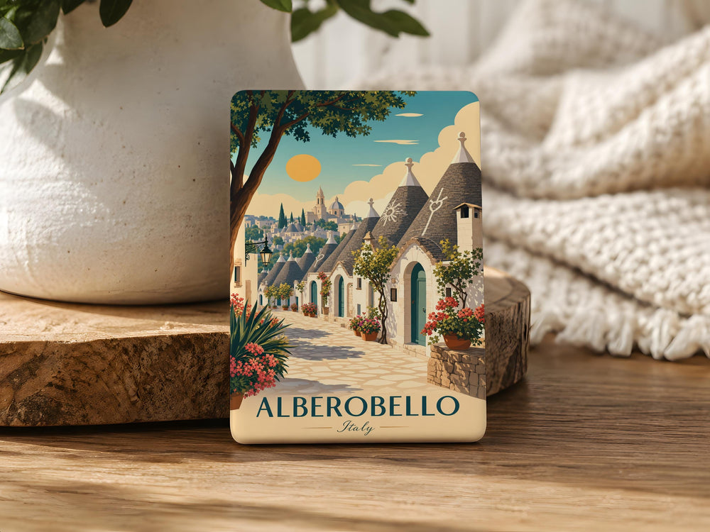 Trulli of Alberobello Italy Fridge Magnet, Puglia Landmark Souvenir Magnet, Apulia Trulli Houses Travel Gift Magnet