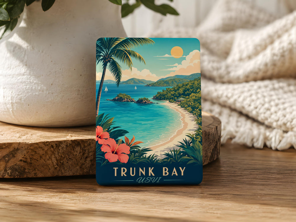Trunk Bay USVI Fridge Magnet, St John Virgin Islands Souvenir Magnet, Trunk Bay Beach Travel Gift Magnet