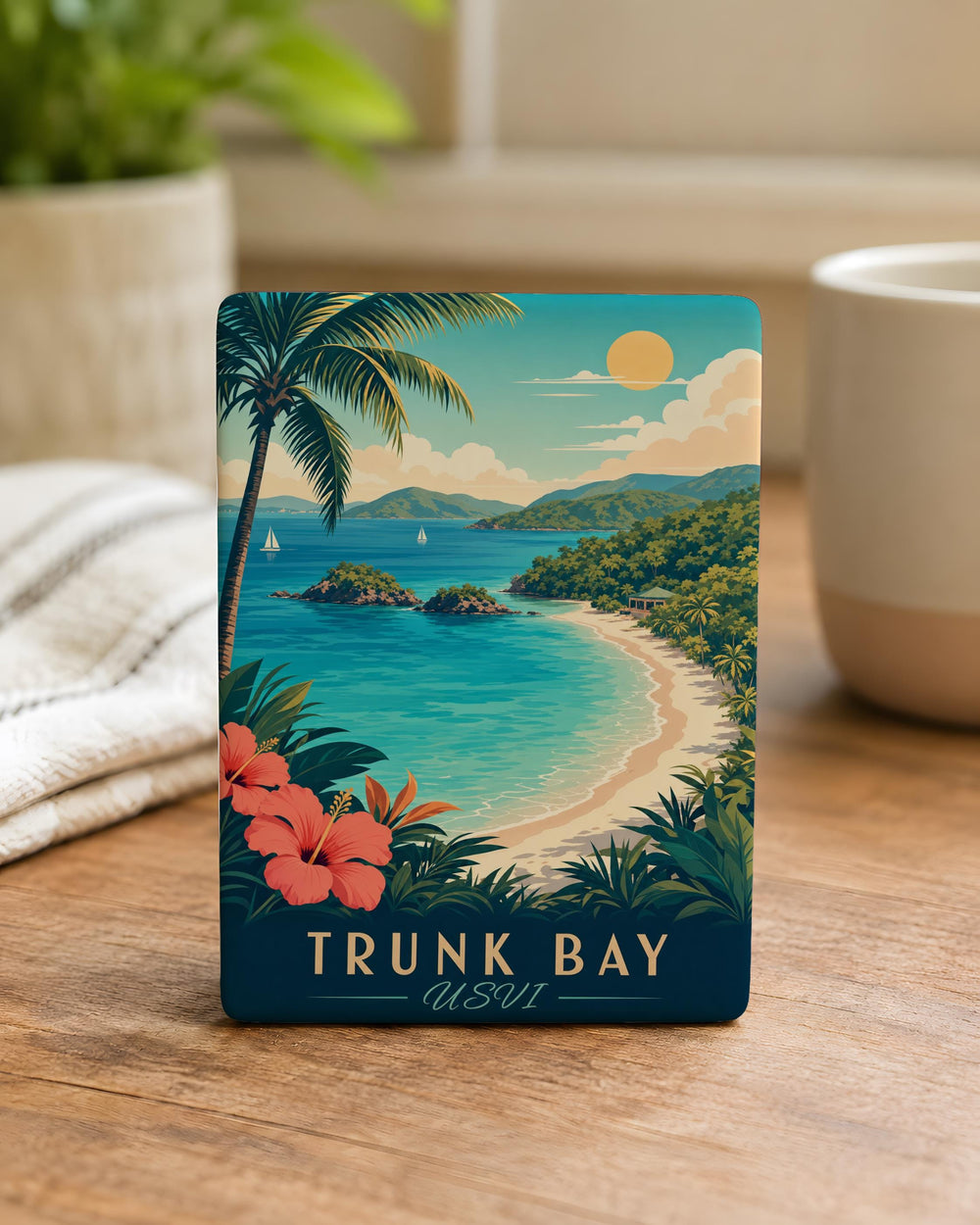 Trunk Bay USVI Fridge Magnet, St John Virgin Islands Souvenir Magnet, Trunk Bay Beach Travel Gift Magnet