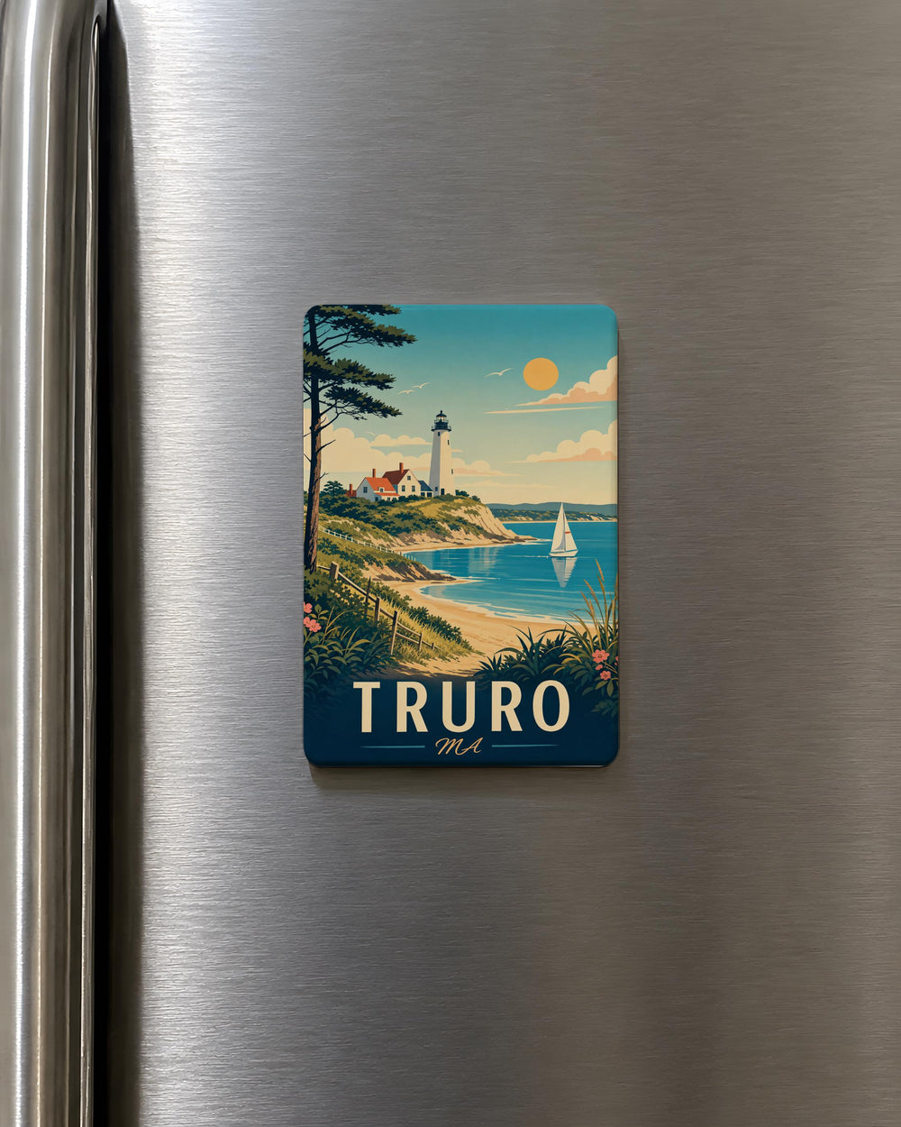 Truro MA Fridge Magnet, Truro Massachusetts Souvenir Magnet, Cape Cod Travel Keepsake, Beach Town Gift, New England Decor Magnet