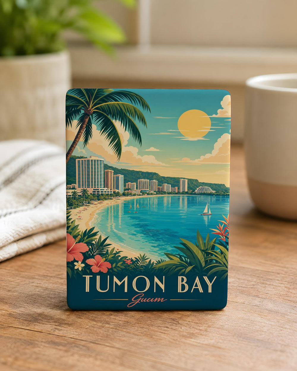Tumon Bay Guam Fridge Magnet, Tumon Bay Beach Souvenir, Guam Island Travel Keepsake, Tropical Ocean Bay Landmark Magnet