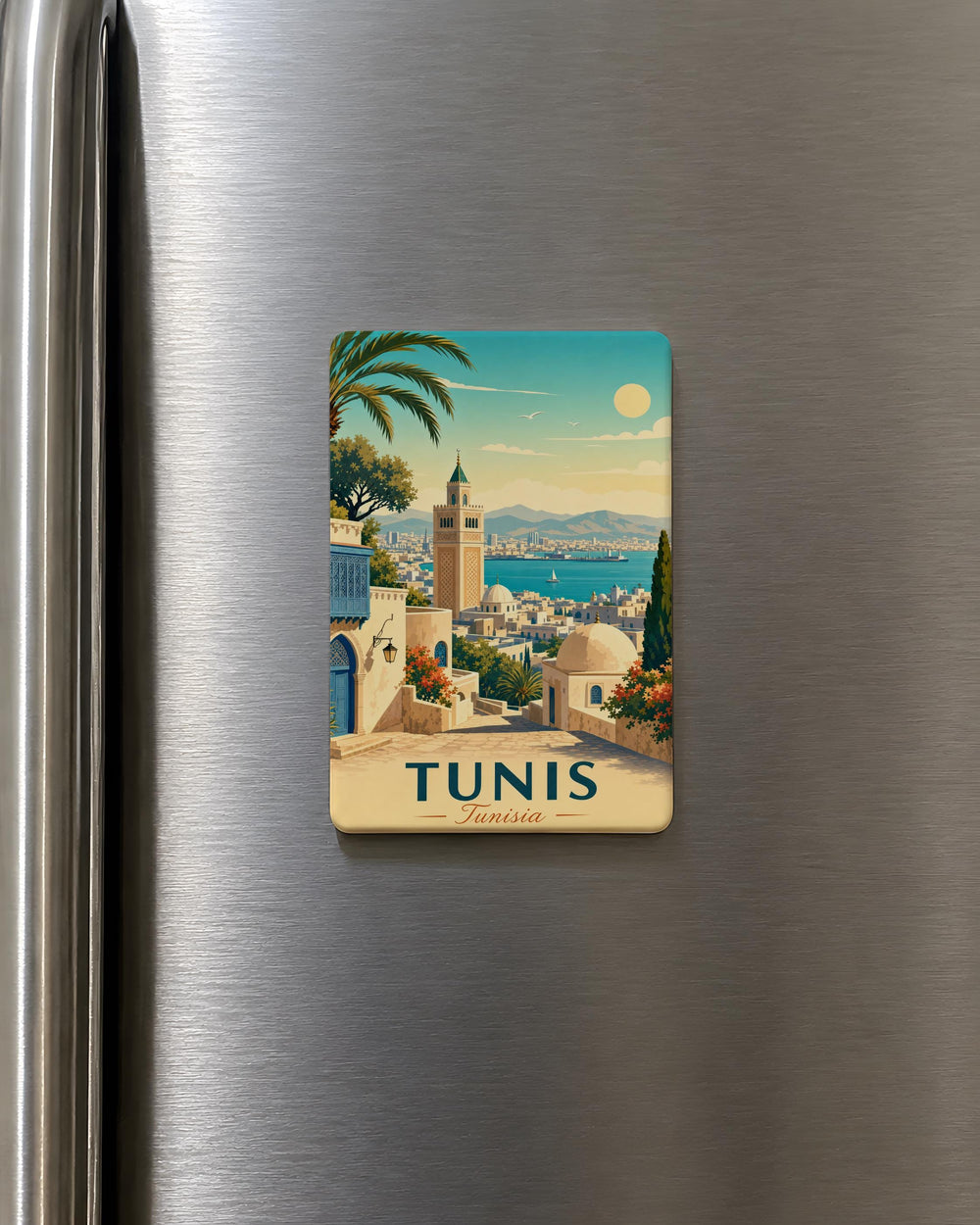 Tunis Tunisia Fridge Magnet, Tunis City Souvenir Magnet, Tunisia Travel Gift, North Africa Destination Magnet