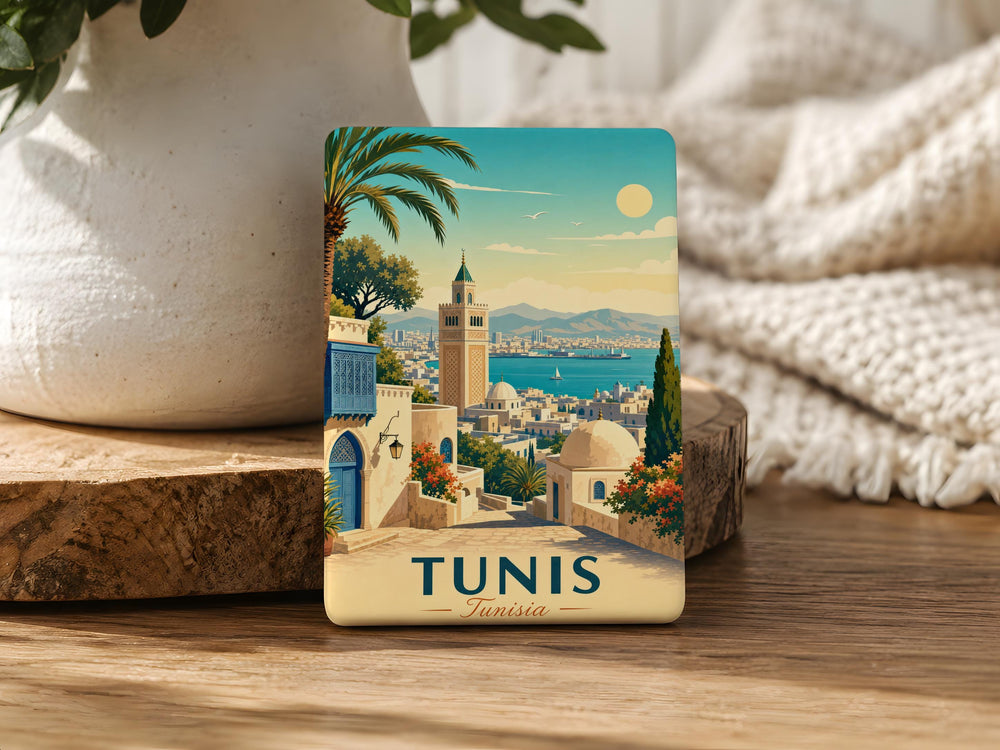 Tunis Tunisia Fridge Magnet, Tunis City Souvenir Magnet, Tunisia Travel Gift, North Africa Destination Magnet