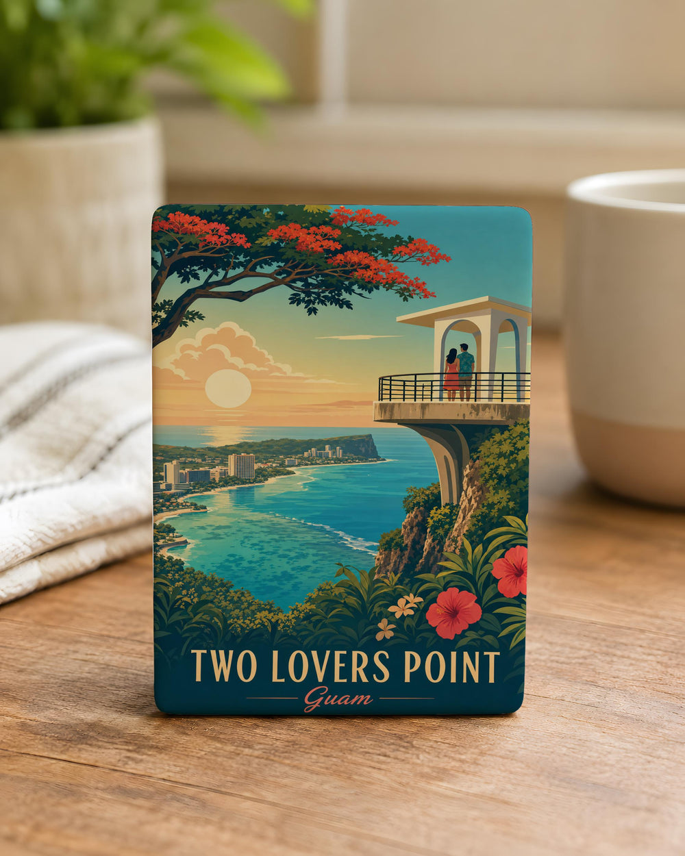 Two Lovers Point Guam Fridge Magnet, Guam Souvenir Magnet, Two Lovers Point Landmark Gift, Tumon Bay Travel Keepsake