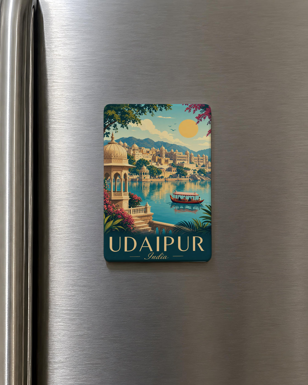 Udaipur India Fridge Magnet, City Landmark Souvenir Magnet, Udaipur Travel Gift, Rajasthan India Keepsake, Lake City Magnet