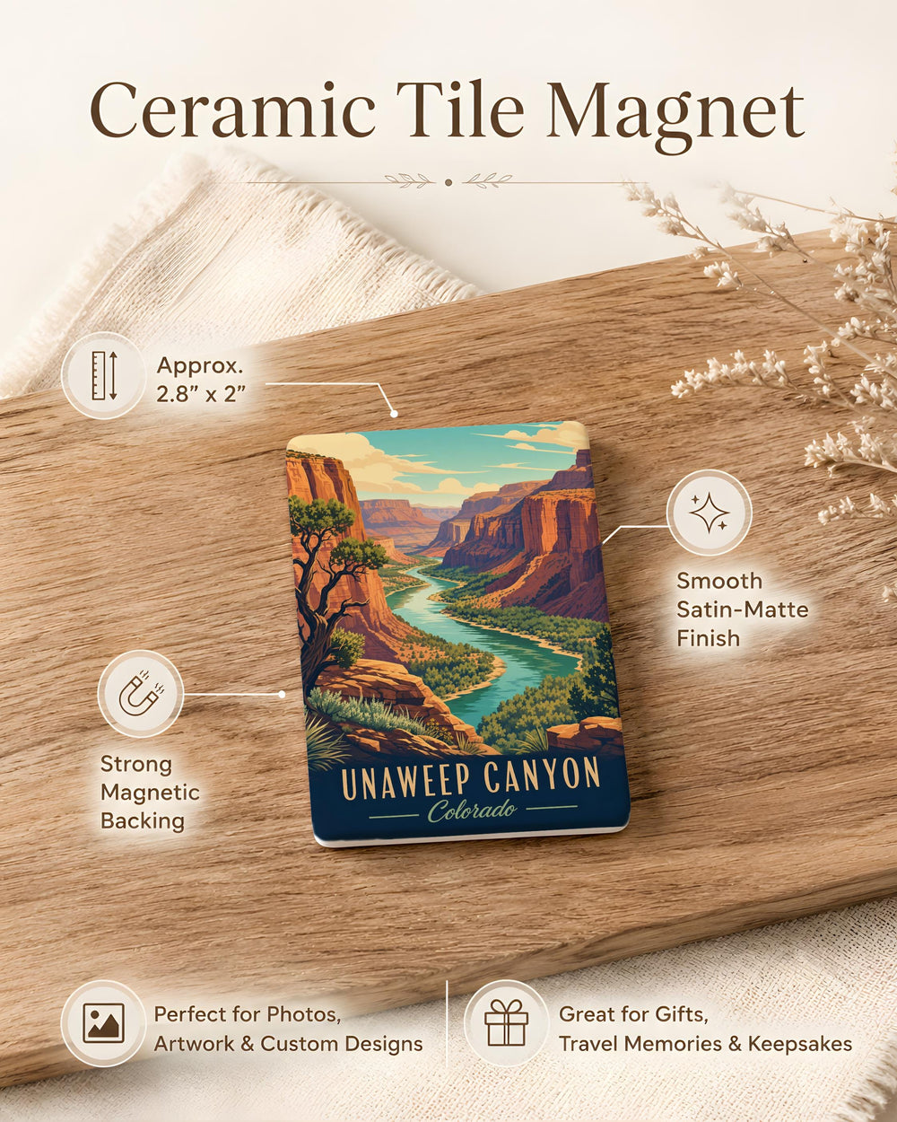 Unaweep Canyon Fridge Magnet, Colorado Canyon Landscape Souvenir Magnet, Western Slope Travel Gift, Outdoor Adventure Keepsake