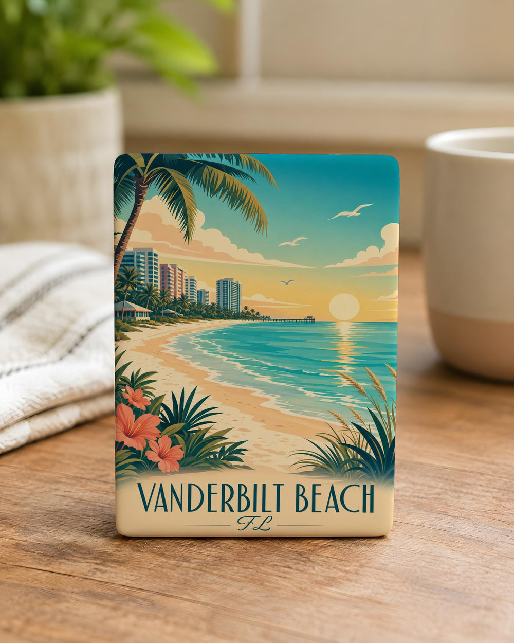 Vanderbilt Beach Florida Fridge Magnet, Naples FL Coastal Souvenir Magnet, Beach Vacation Travel Keepsake Gift