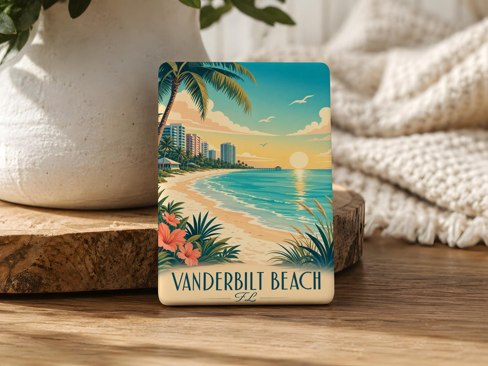 Vanderbilt Beach Florida Fridge Magnet, Naples FL Coastal Souvenir Magnet, Beach Vacation Travel Keepsake Gift