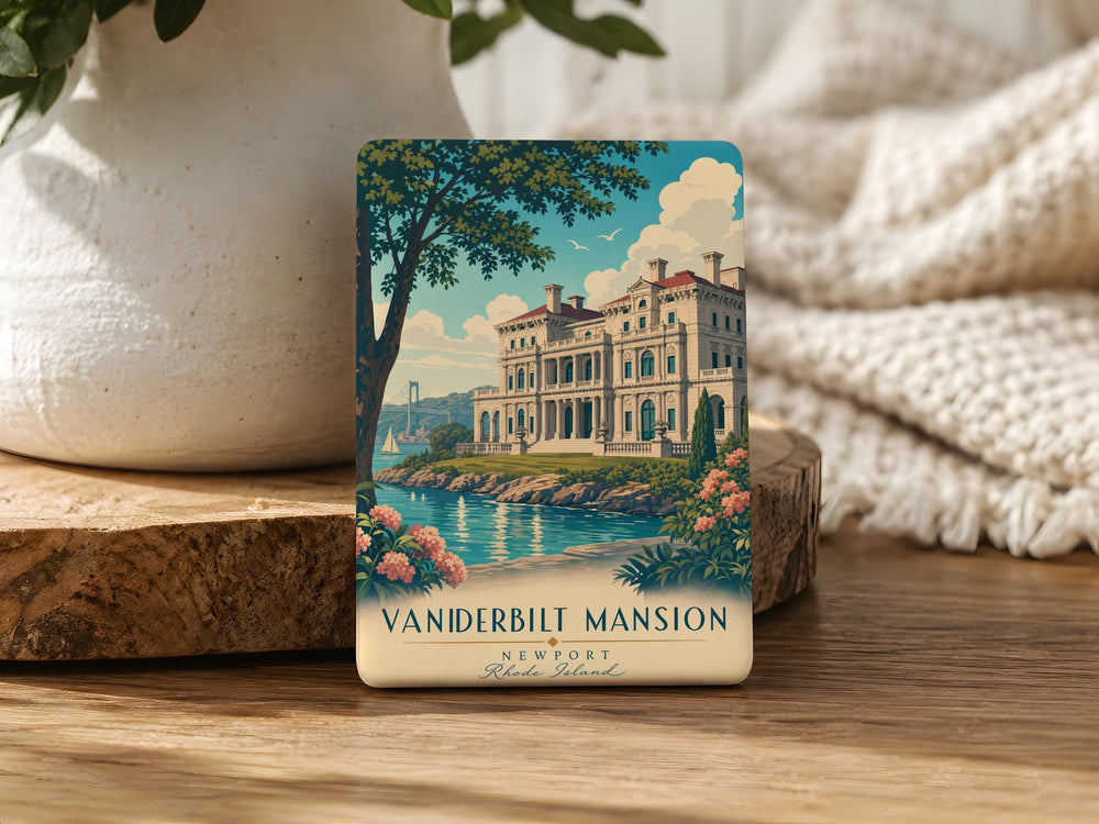 Vanderbilt Mansion Fridge Magnet, Historic Hudson Valley Estate Souvenir, Gilded Age Mansion Landmark Magnet