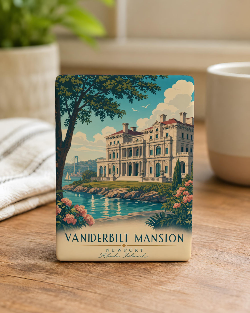 Vanderbilt Mansion Fridge Magnet, Historic Hudson Valley Estate Souvenir, Gilded Age Mansion Landmark Magnet